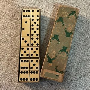 Antique Elk Brand Dominoes - Butterscotch Bakelite Dominoes Circa 1935